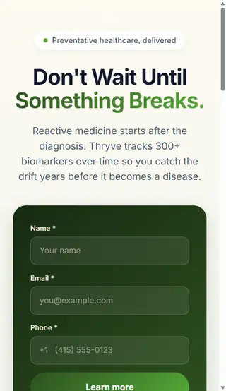 Call funnel signup